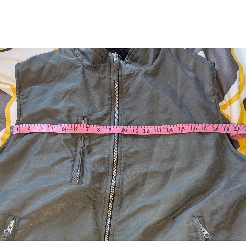 Free Country Mens XL Gray Fleece Utility Vest Full Zip Outdoor Pockets - Picture 3 of 7